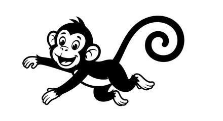 Smiling monkey jumping in air. © Muhamad