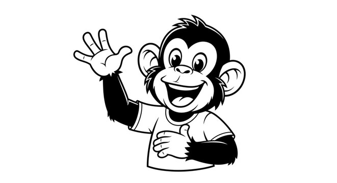 Smiling monkey in a t shirt.