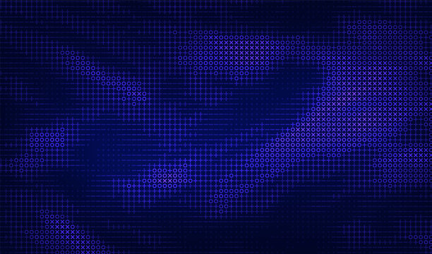 Abstract ascii big data ai background with computer code. Cyber technology random art for digital texture and pattern design for banner.