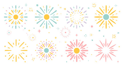 A vibrant and minimalist graphic featuring scattered yellow shapes. Ideal for backgrounds, website design, or representing positive energy and growth. © hamay