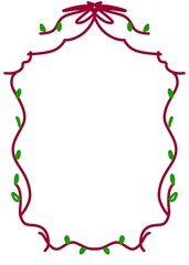 Fototapeta premium Elegant Bow Frame with Nature Doodle Border