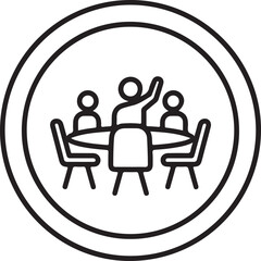 Fototapeta premium Meeting Table With People Icon group discussion