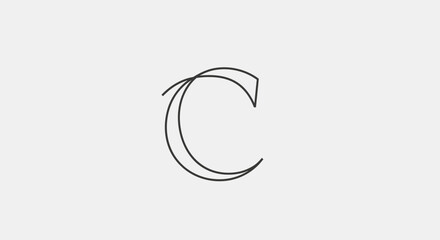 Obraz premium Minimalist Letter C Logo Design - Abstract Geometric Shape