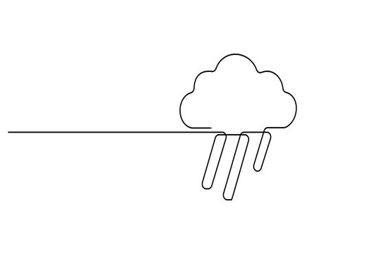Animation Rain cloud icon vector line art weather symbol