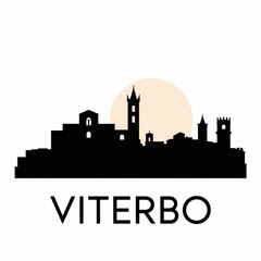 Fototapeta premium Viterbo Skyline Silhouette — A Walled Medieval City in Lazio Italy Vector Illustration