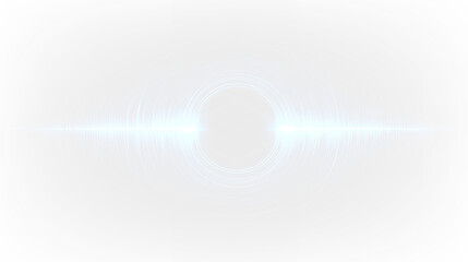 Sound wave pattern with blue lines on a clear background showing ripples and motion in a circular form © tanandaa