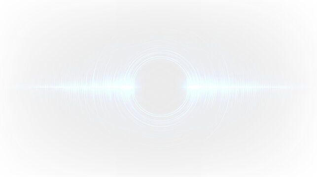Sound wave pattern with blue lines on a clear background showing ripples and motion in a circular form