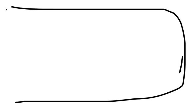 The arc-shaped frame shakes. A dot moves between the tips, as does a short line, which also moves along the side border.