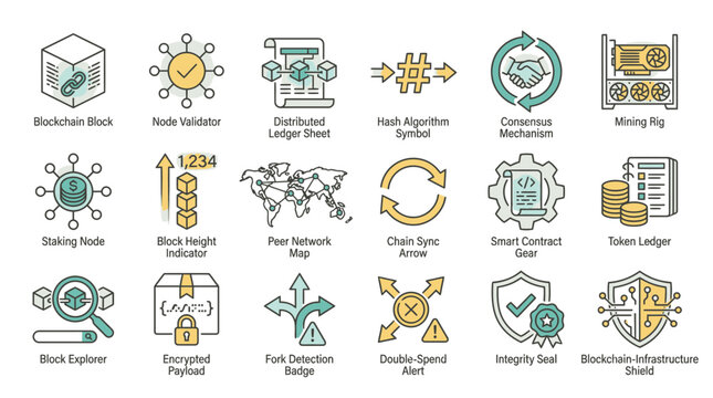 The infographic illustration depicts various business and technology icons on a white background.