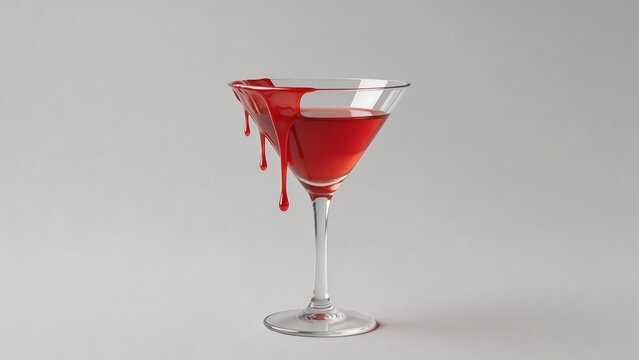 Red liquid in a martini glass