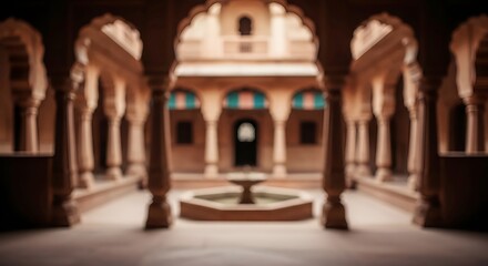 Fototapeta premium Ancient architecture with columns and fountain.