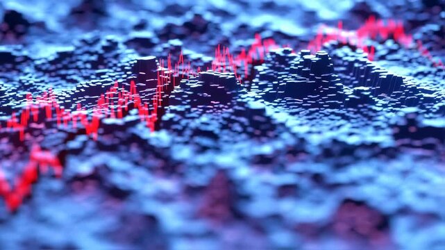 Abstract Blue Red Texture Surface Closeup.