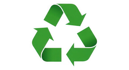 Obraz premium Green recycling symbol made of three interconnected arrows