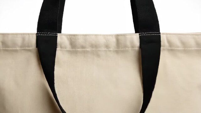 A cotton eco tote shopping bag mockup with blank canvas template is presented in clean isolation on a transparent background.