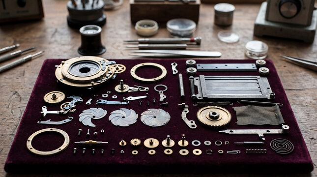 Disassembled Vintage Leaf Shutters and Shutter Mechanisms