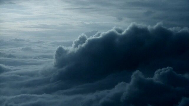 Dramatic dark clouds create a moody atmosphere, evoking a sense of mystery and tranquility in nature.