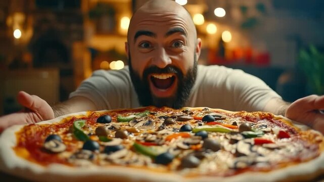Join the fun in this exciting video about making pizza. Discover the joy of cooking and the delight of sharing delicious food. Ideal for culinary fans and home chefs. AI