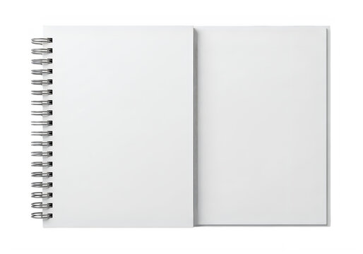 A spiral bound notebook with blank pages