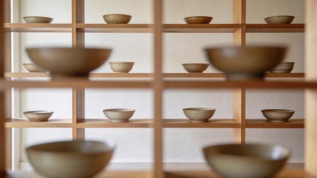 Subtle camera push initiating focus pulls, shifting framing and highlighting cubby bowls' depth