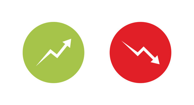 Growth and decline icon. Up down trend symbol. Increase decrease arrow sign