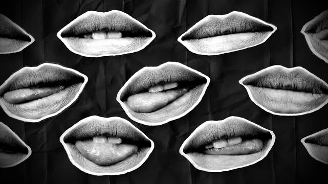 A looping background featuring fun stop motion style cut out mouths.
