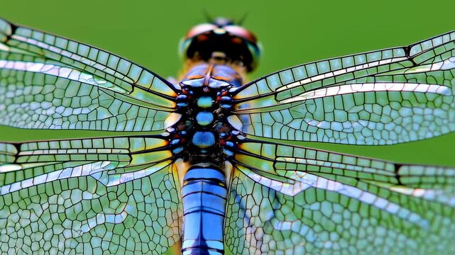 Closeup of Dragonfly Wings in Flight.