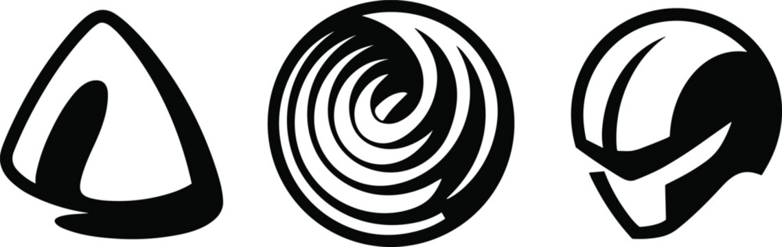 PrintAbstract logo design, modern symbol illustration, futuristic tech emblem, spiral vortex graphic, helmet icon vector, branding concept, creative logo artwork, digital identity