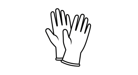 Fototapeta premium Clean Hands Protection: Pair of White Rubber Gloves Icon