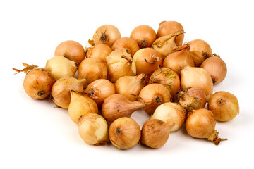 Obraz premium Whole Brown Onions, isolated on white background