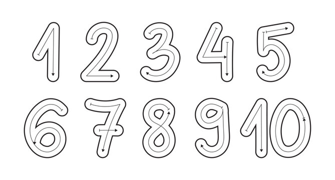 How to Write Numbers or Tracing Number from 1 to 10 Coloring Page for School