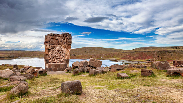 The chullpas of Sillustani near Puno, Peru