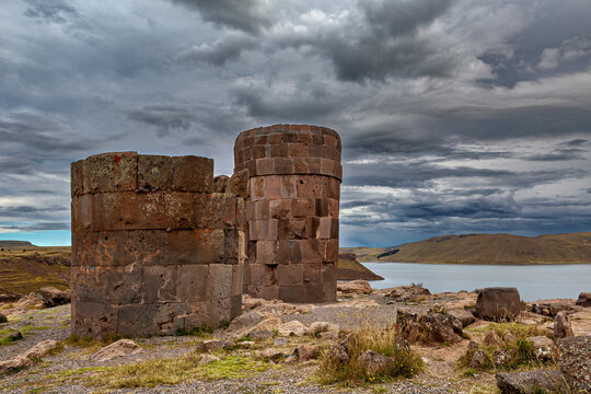 The chullpas of Sillustani near Puno, Peru