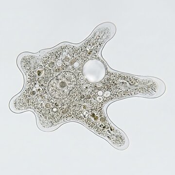 Single Cell Amoeba Proteus Structure Representing The Concept Of Cellular Movement