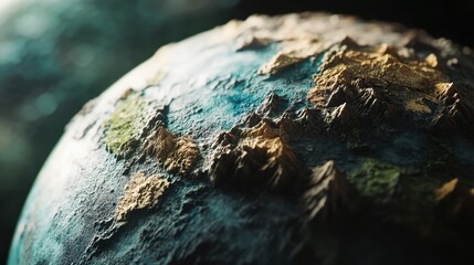 Obraz premium Detailed Satellite View Rugged Planet Surface