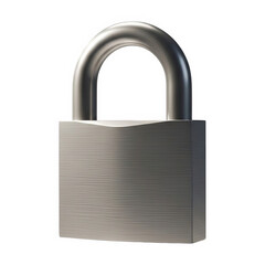 Naklejka premium A shiny silver padlock isolated on transparent background for security concepts