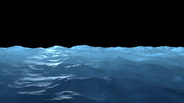 Realistic Ocean Surface Waves Loop &ndash; Transparent Overlay Animation