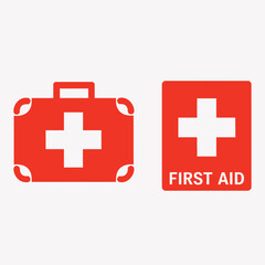 Fototapeta premium first aid icon symbol, vector cross, safety medic treatment, ambulance emergency, first aid help, healthcare and medical support symbol, simple line icon for web, mobile, and emergency response design