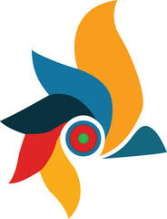 Obraz premium Abstract Colorful Pinwheel Logo Design with Modern Geometric Swirl