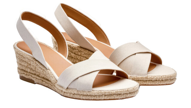 Stylish women's cream espadrille wedge sandals for elegant summer footwear
