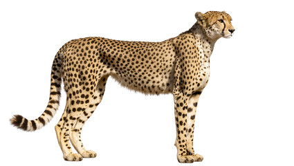 Magnificent African cheetah standing alertly, displaying its beautiful spotted coat © Miguel