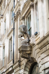 Naklejka premium Guildhall Plaza with government buildings, Guildhall Art Gallery and St Lawrence Jewry. City of London 