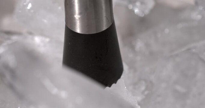 Super slow motion, Precision Probe Piercing Crystalline Ice Slow Motion