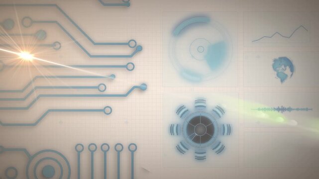 Animation of network of connections over circles and binary coding