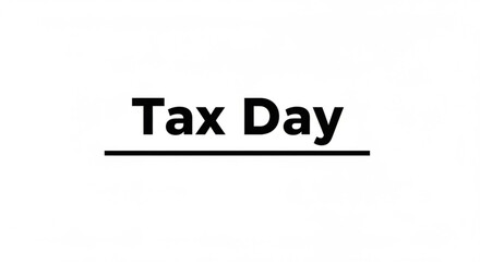 Obraz premium A minimalist vector graphic illustration of the phrase Tax Day in bold font with a underline