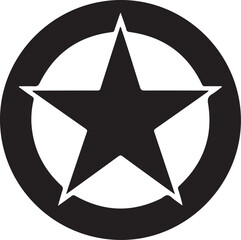 Fototapeta premium Black star icon in circle vector