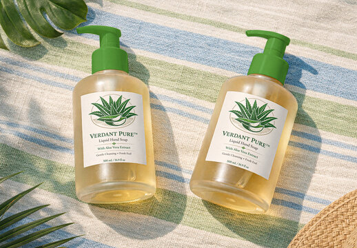 Liquid Soap Bottle Mockup