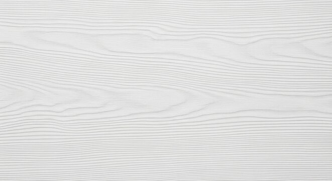 A white wood panel displays a textured pattern resembling wood grain. The surface shows subtle wavy lines and variations in color, creating a natural and organic appearance.