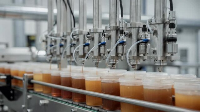 Medium shot of smart dosing equipment performing batch correction with gravimetric sensors ensuring consistent color shades in production lines.