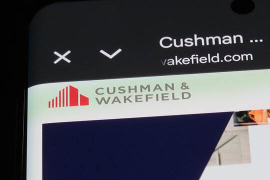 Shanghai,China-Oct.10th 2025: Cushman & Wakefield company brand logo on website