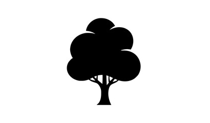Obraz premium Minimal Oak Tree Icon Silhouette Modern Black Vector Logo Design